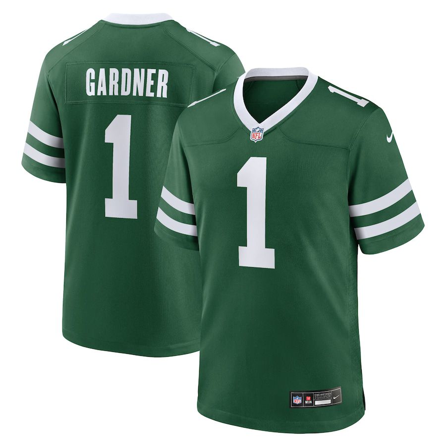 Men New York Jets #1 Ahmad Sauce Gardner Nike Legacy Green Game NFL Jersey->->NFL Jersey